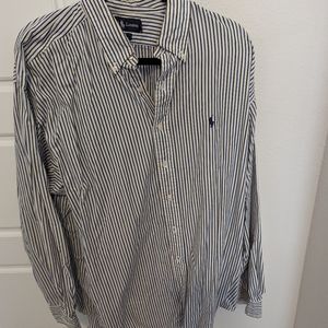 Ralph Lauren Polo dress shirt xl Blair style  white with navy stripes